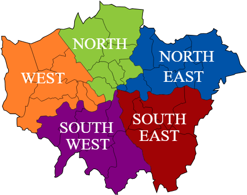 United kingdom place in the colourful map